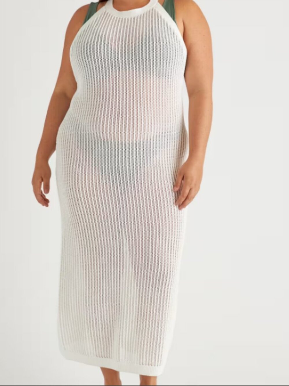 Quince White Open-Knit Maxi Swim Coverup